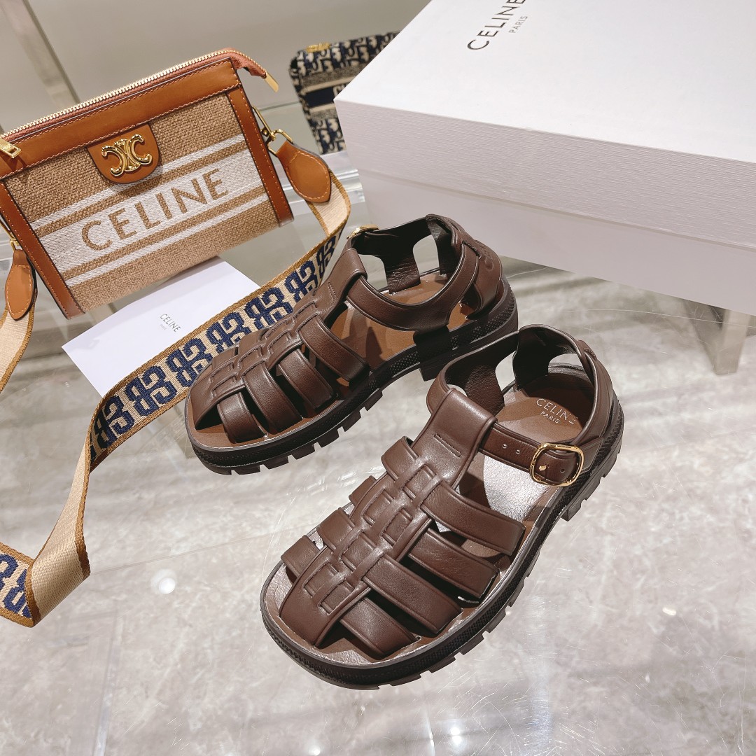 Celine Clea Chunky Sandal  In Calfskin - everydesigner