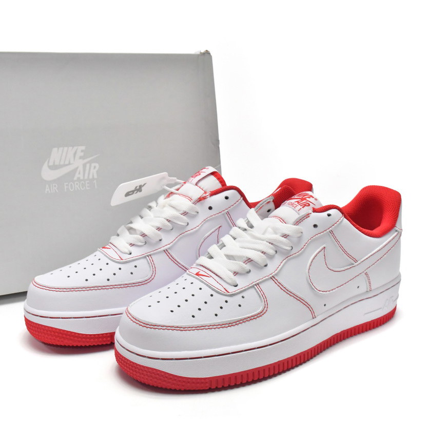 Nike Air Force 1 Low Contrast Stitch Red Sneaker   CV1724-100  - everydesigner