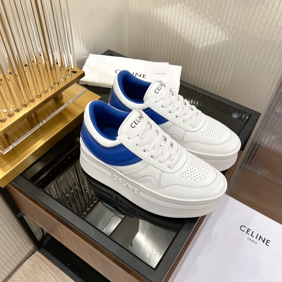 Celine Block Sneakers With Wedge Outsole In Clafskin    - everydesigner