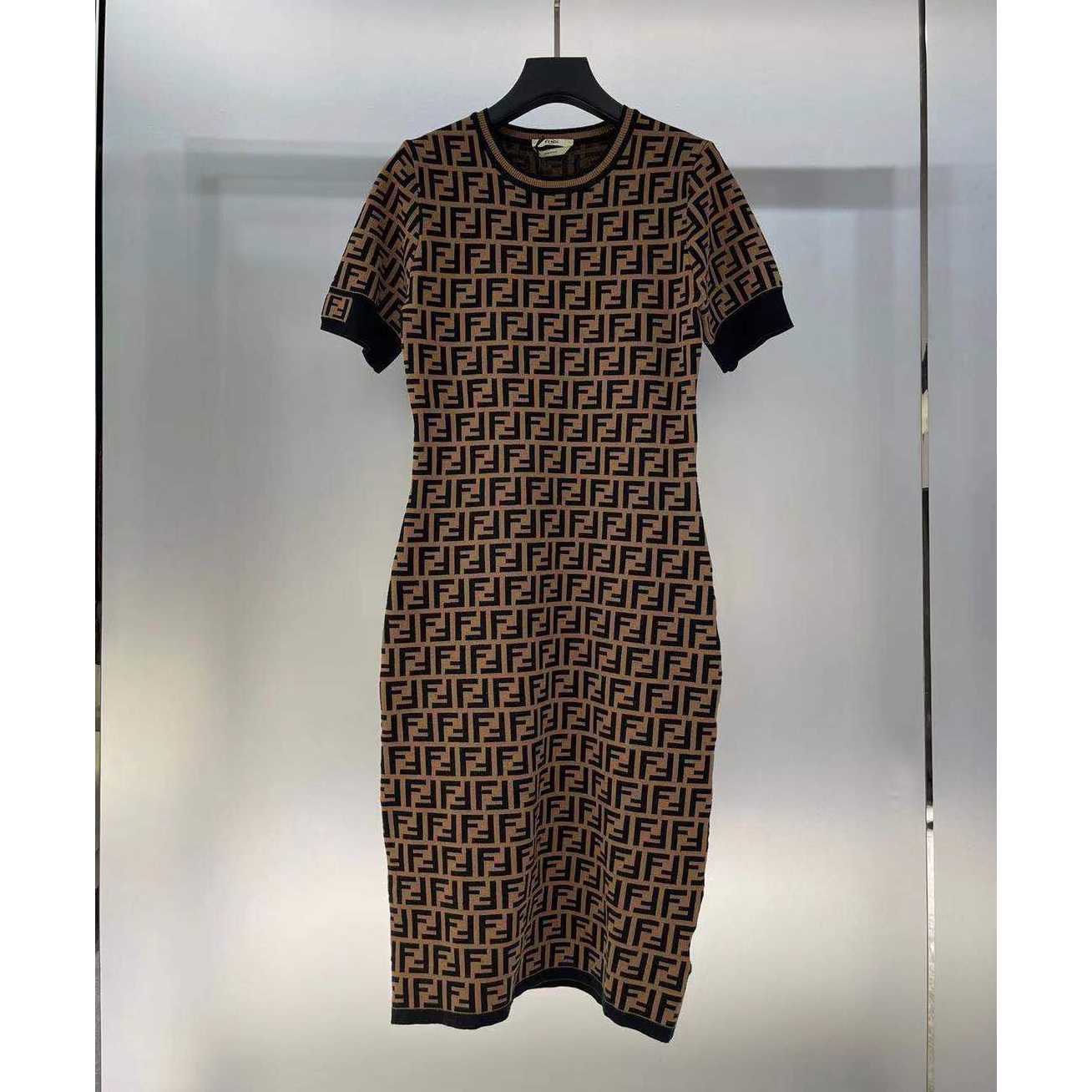 Fendi Brown Viscose Dress - everydesigner