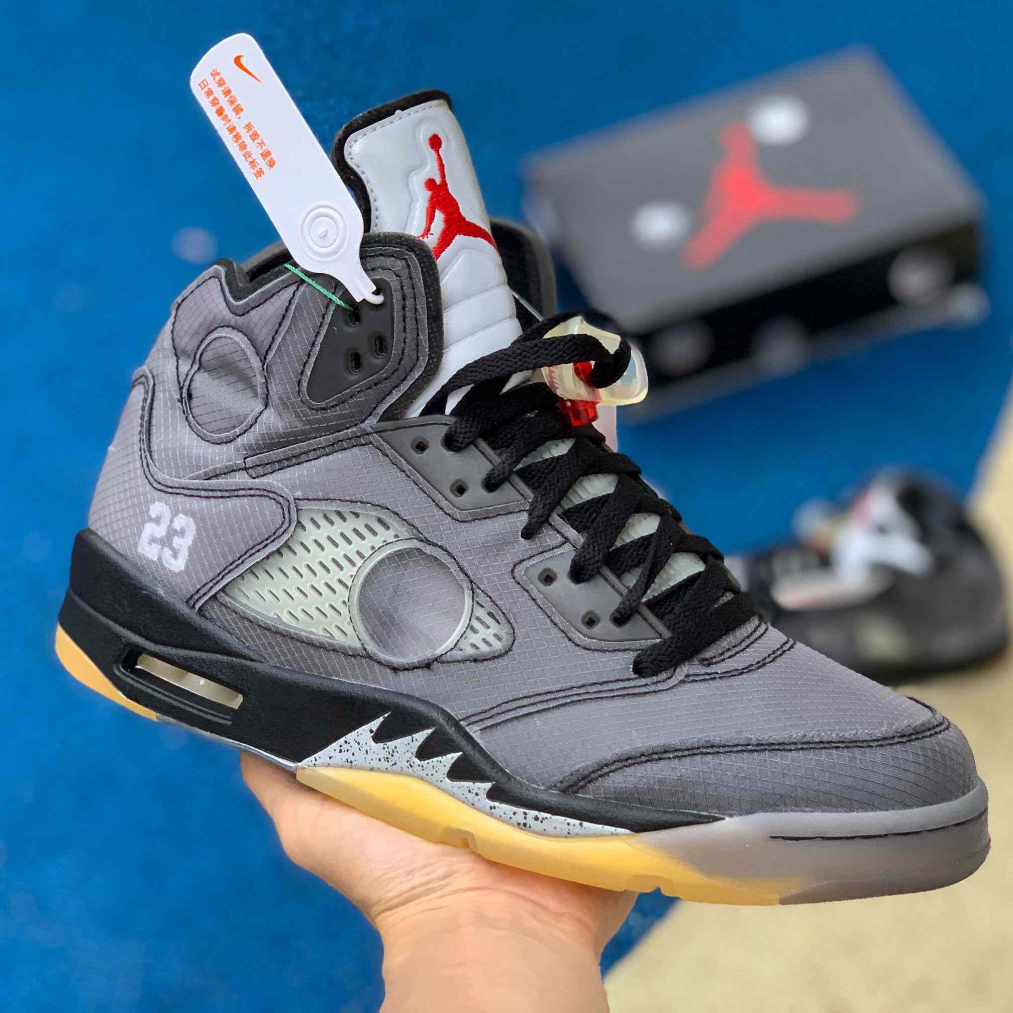 Air Jordan 5 AJ5 x Off-White OW Sneakers      CT8480-001  - everydesigner