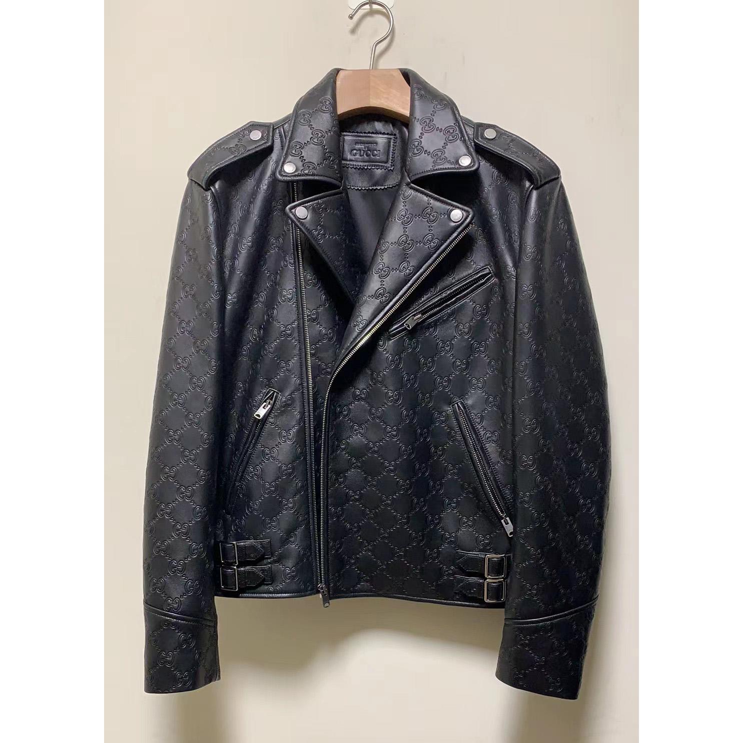 Gucci GG Leather Biker Jacket - everydesigner