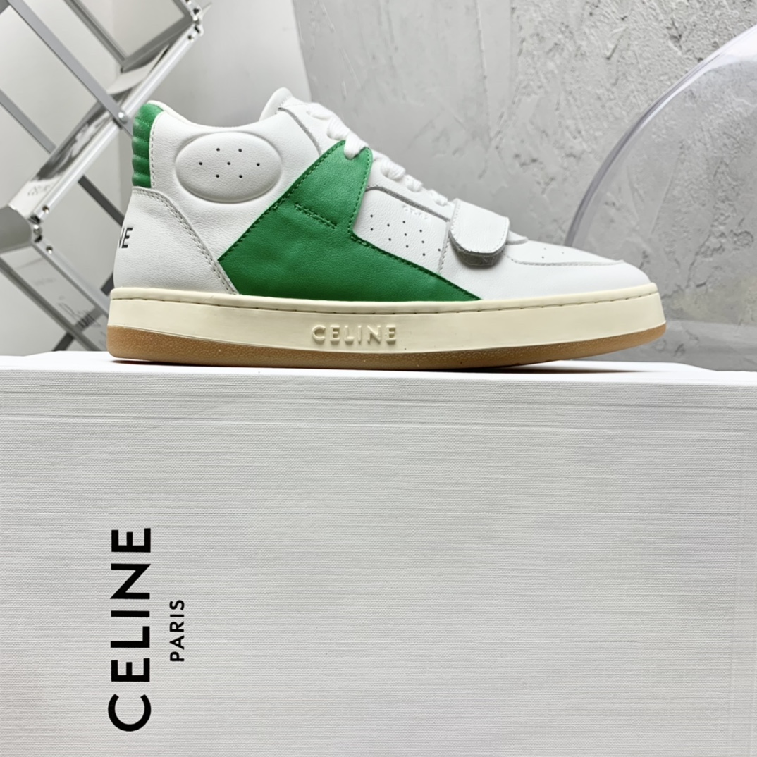 Celine CT-02 Mid Sneaker With Velcro In Calfskin - everydesigner