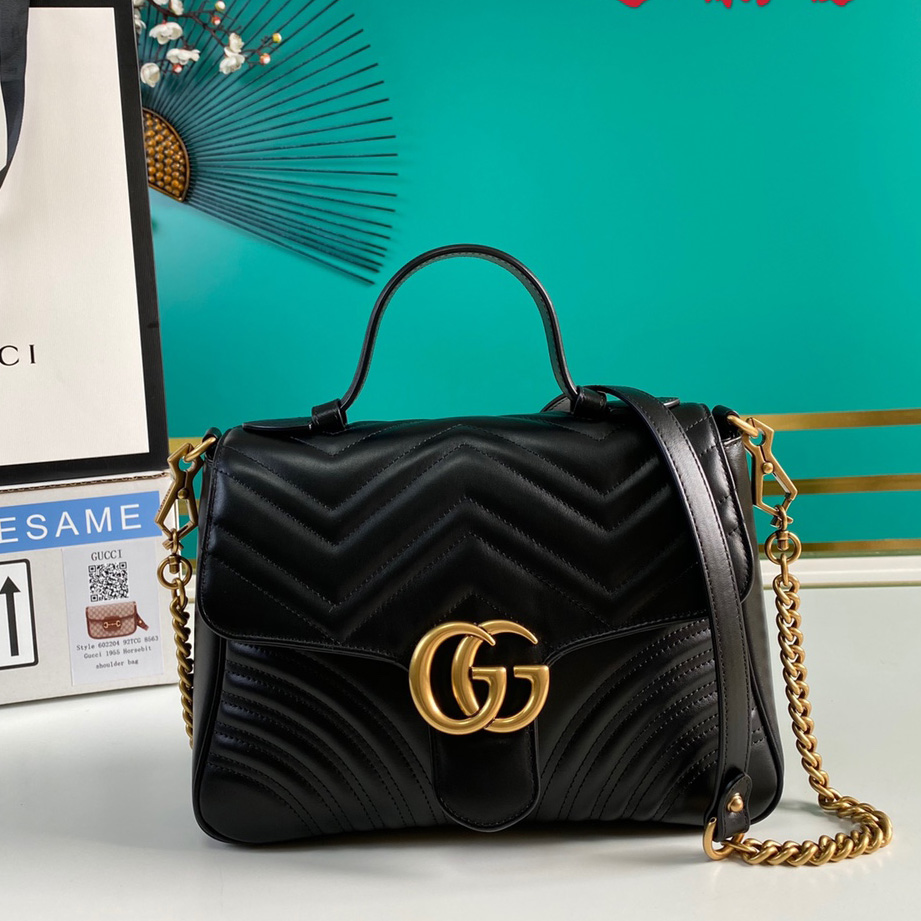 Gucci GG Marmont Small Top Handle Bag(27-19-10.5cm) - everydesigner