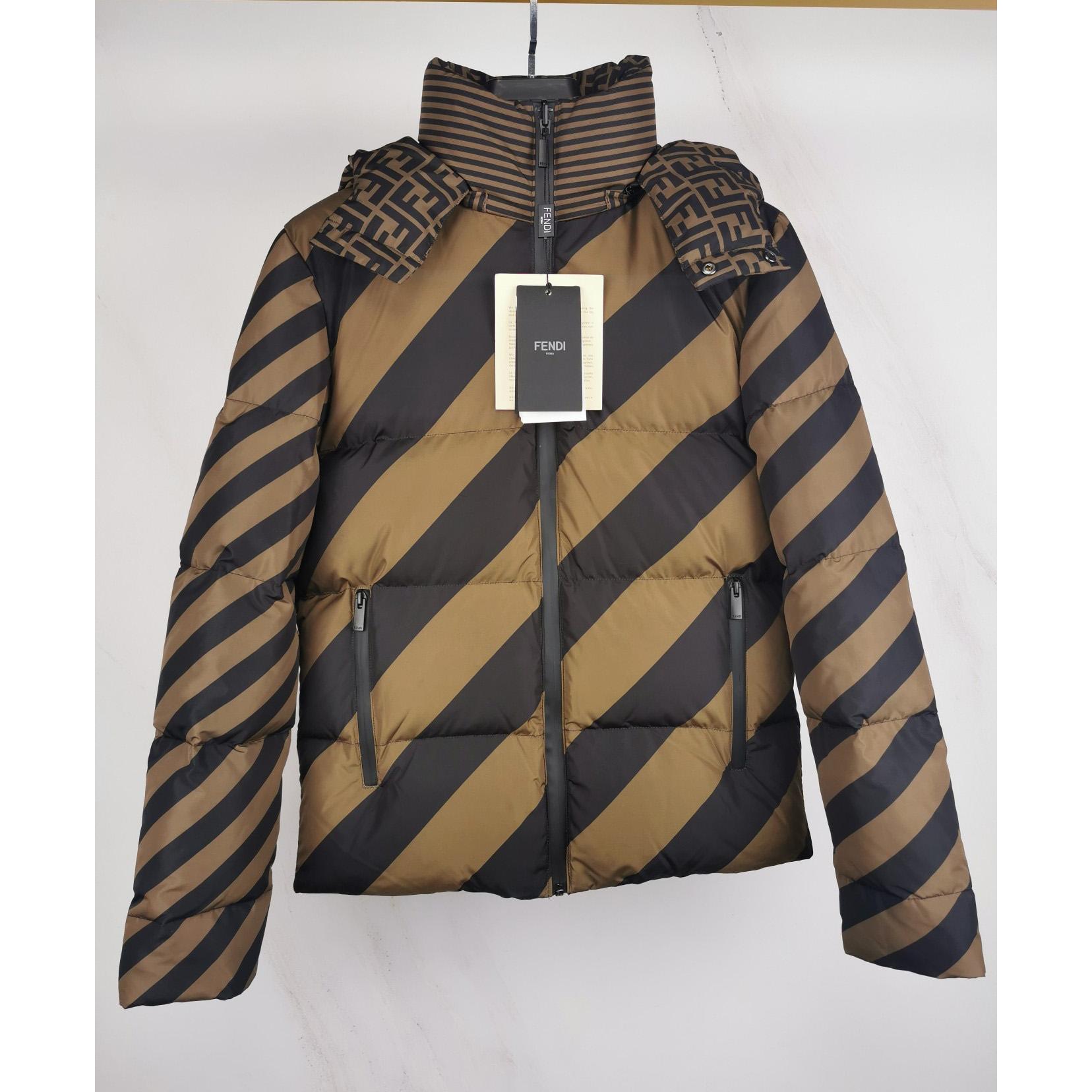 Fendi Brown Nylon Down Jacket - everydesigner