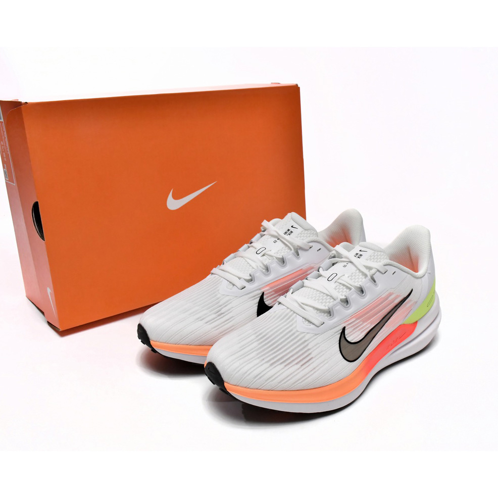 Nike Air Winflo 9 White Orange Sneaker    DD6203-100 - everydesigner