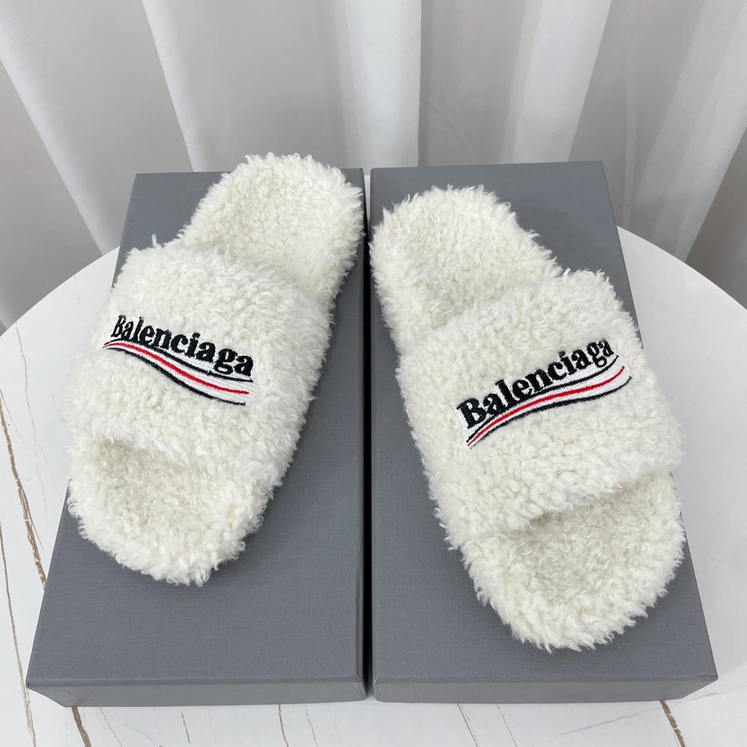 Balenciaga Furry Slide Sandal - everydesigner