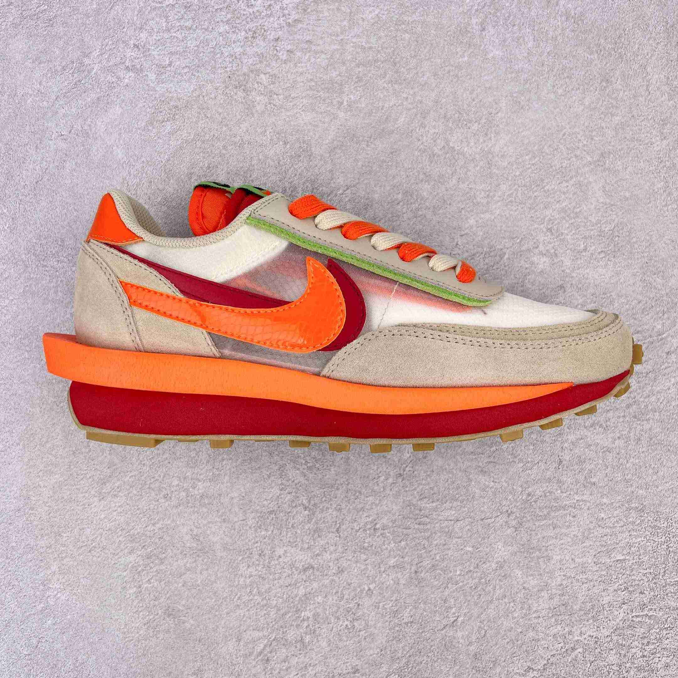 Clot × Sacai × NK LDWaffle'Net Orange Blaze' Sneaker     DH1347-100 - everydesigner