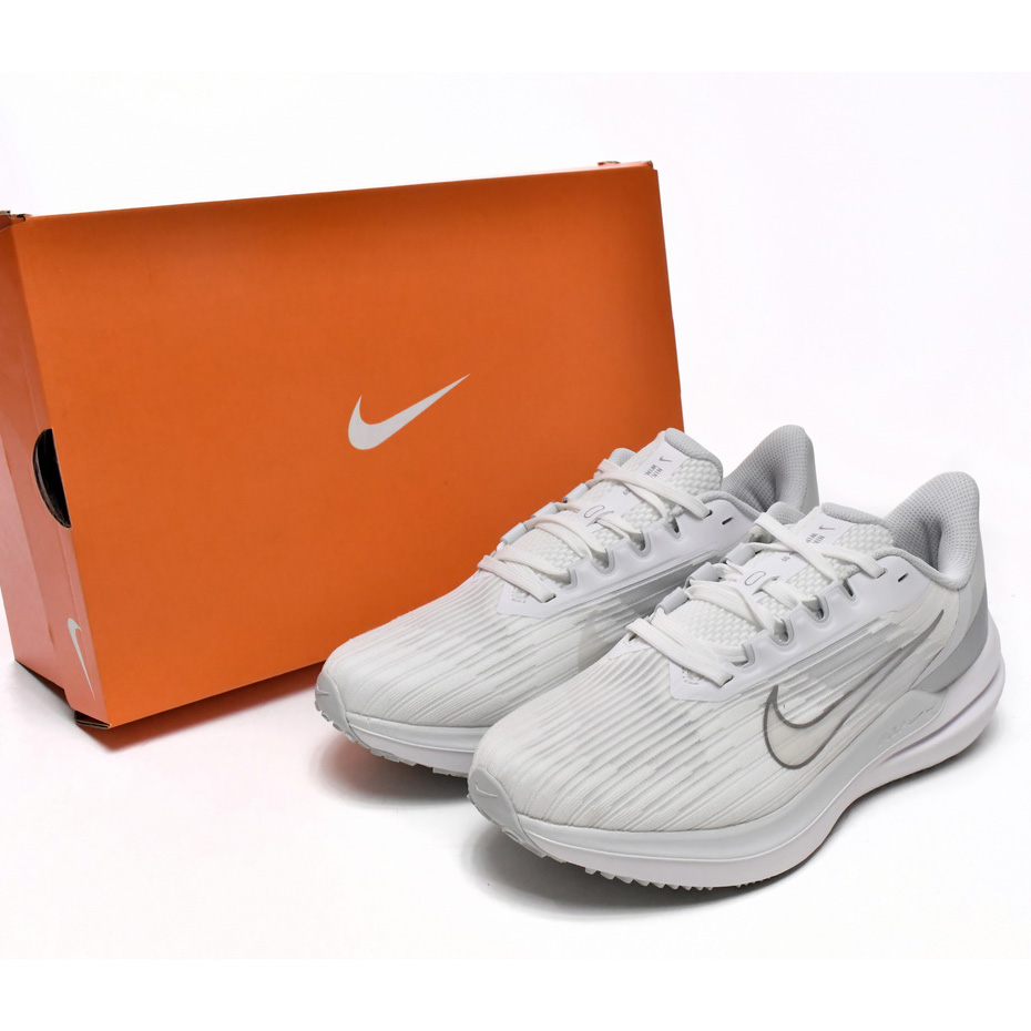 Nike Air Winflo 9 White Metallic Silver Sneaker   DD8686-100 - everydesigner