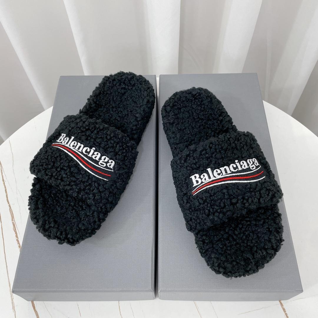 Balenciaga Furry Slide Sandal - everydesigner