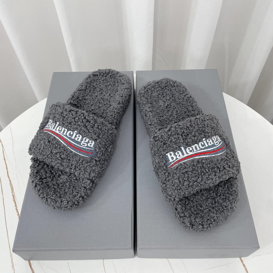 Balenciaga Furry Slide Sandal - everydesigner