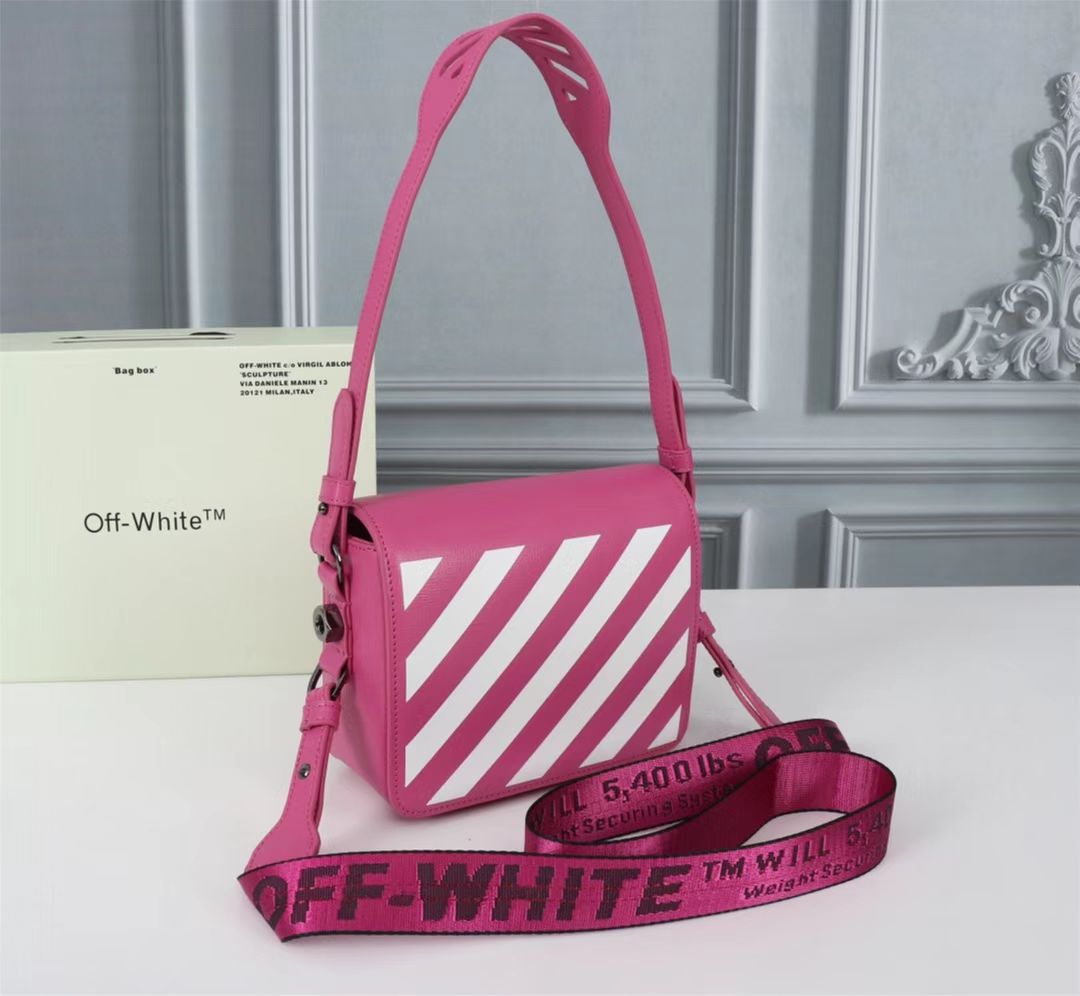 Off white Women’s Cowhide Twill Single Shoulder Messenger Bag Sling Bag - everydesigner