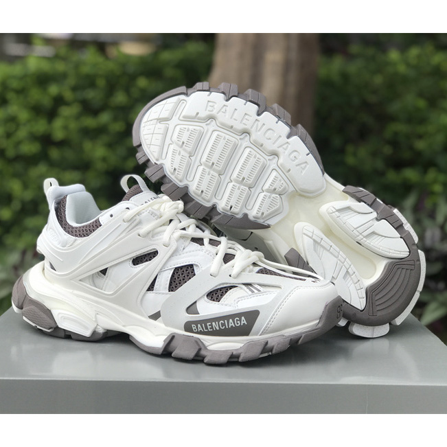 Balenciaga Track Sneaker In Off-White And Dark Grey Mesh And Nylon - everydesigner