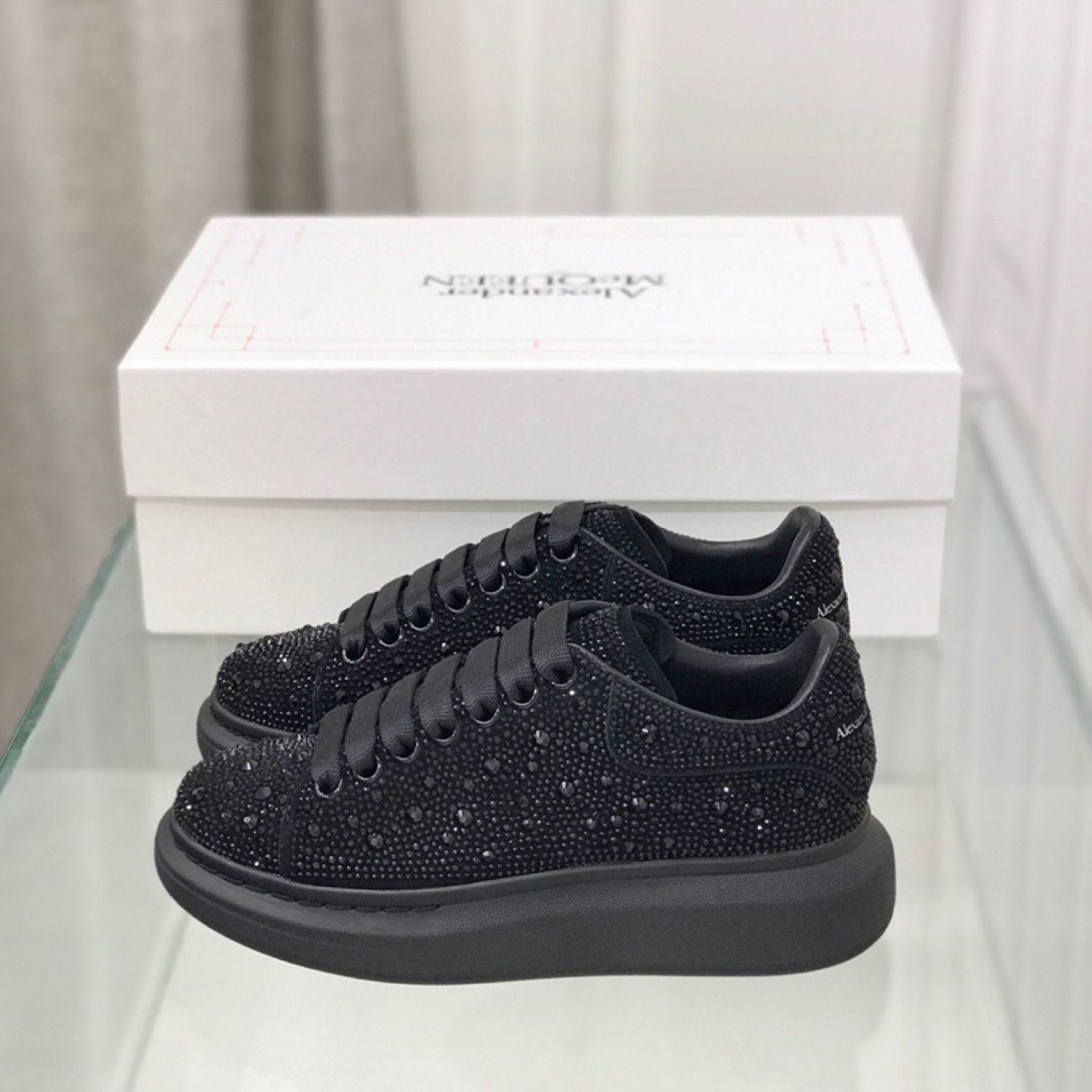 Alexander Mqueen Glitter Oversized Sneakers - everydesigner