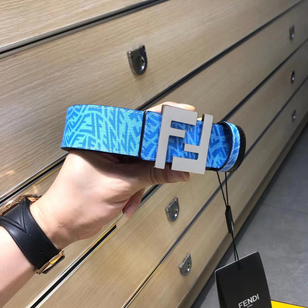 Fendi Blue Leather Belt - everydesigner