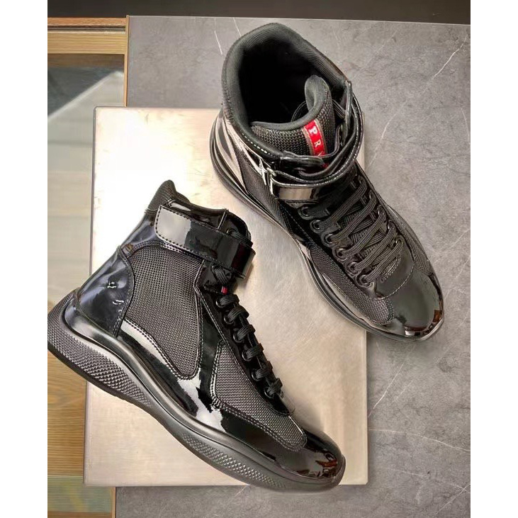 Prada America's Cup High 'Red Silver'Sneakers(upon uk size) - everydesigner