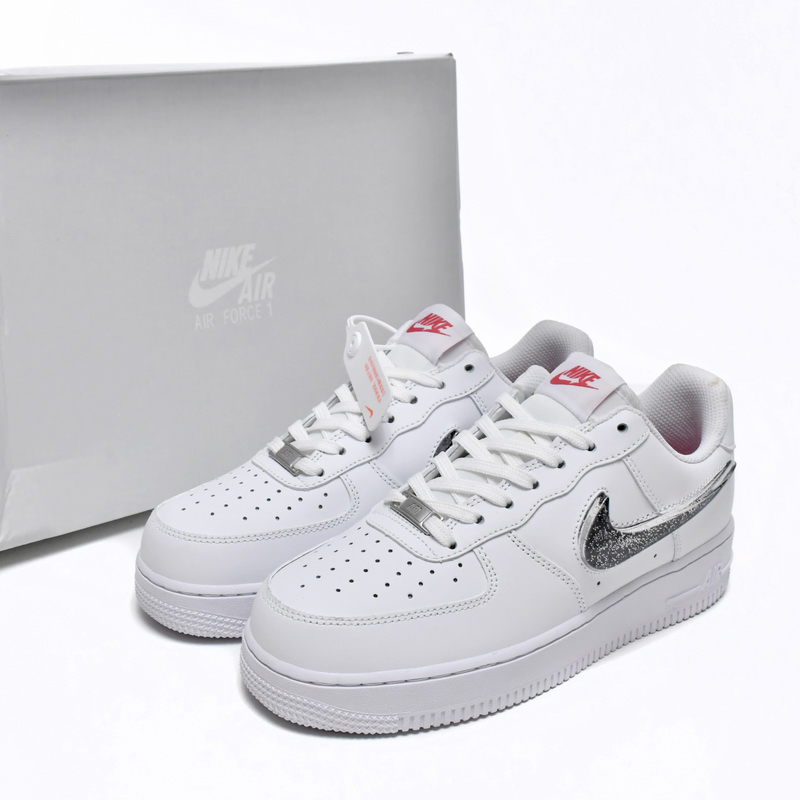 Nike Air Force 1 Low White Metallic Silver Sneaker      DC9651-100 - everydesigner