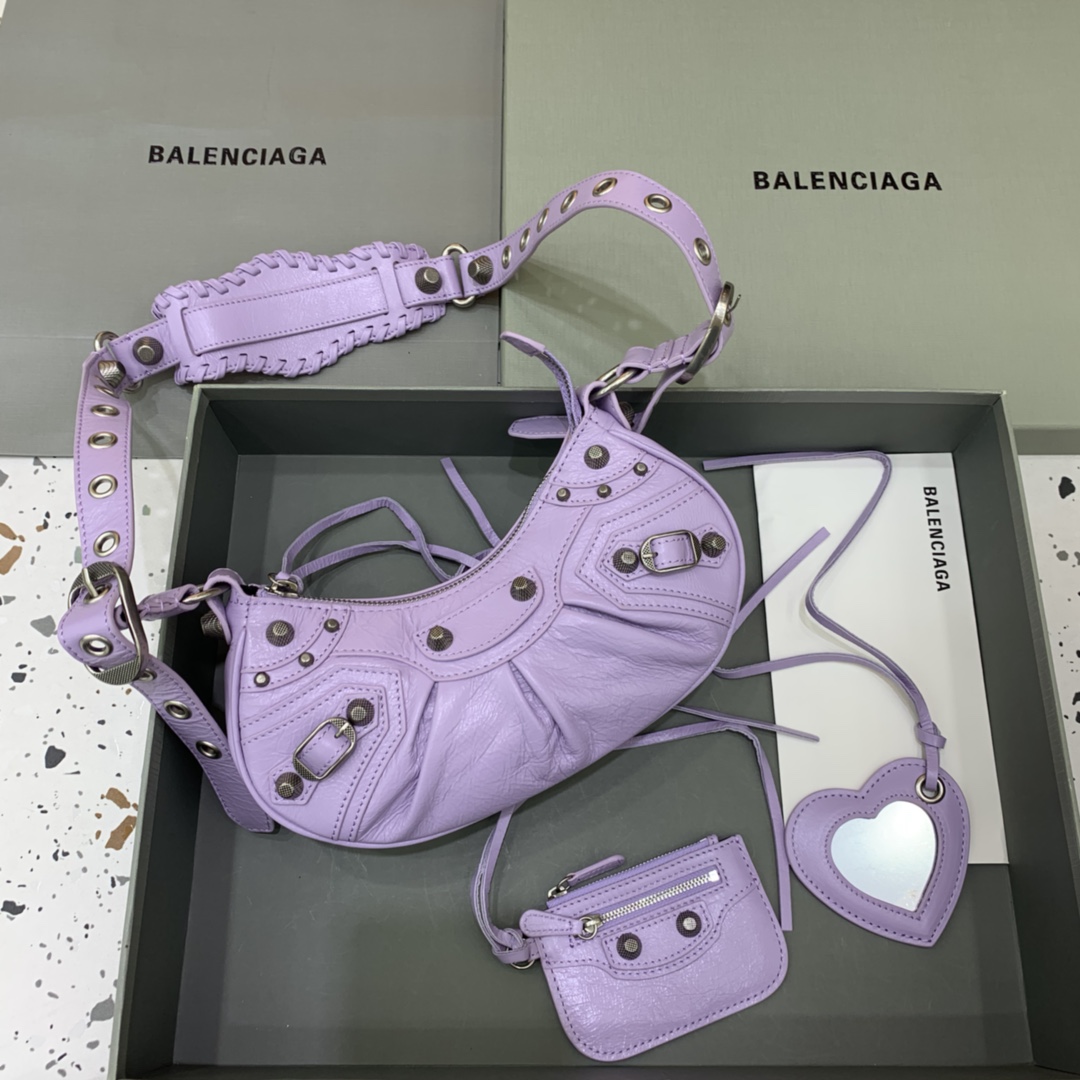 Balenciaga Le Cagole XS Shoulder Bag In purple (26-12-6cm) - everydesigner