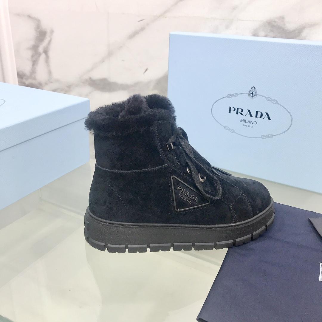 Prada Nylon Gabardine Lace-Up Booties - everydesigner