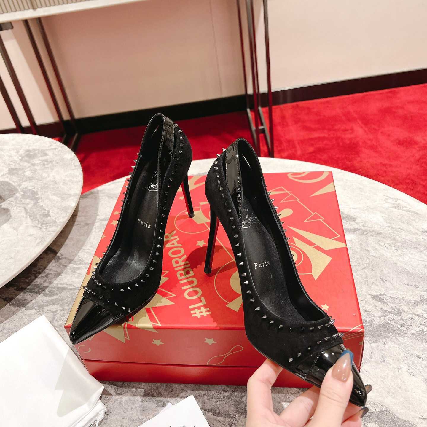 Christian Louboutin Duvette Spikes Pump   100mm - everydesigner