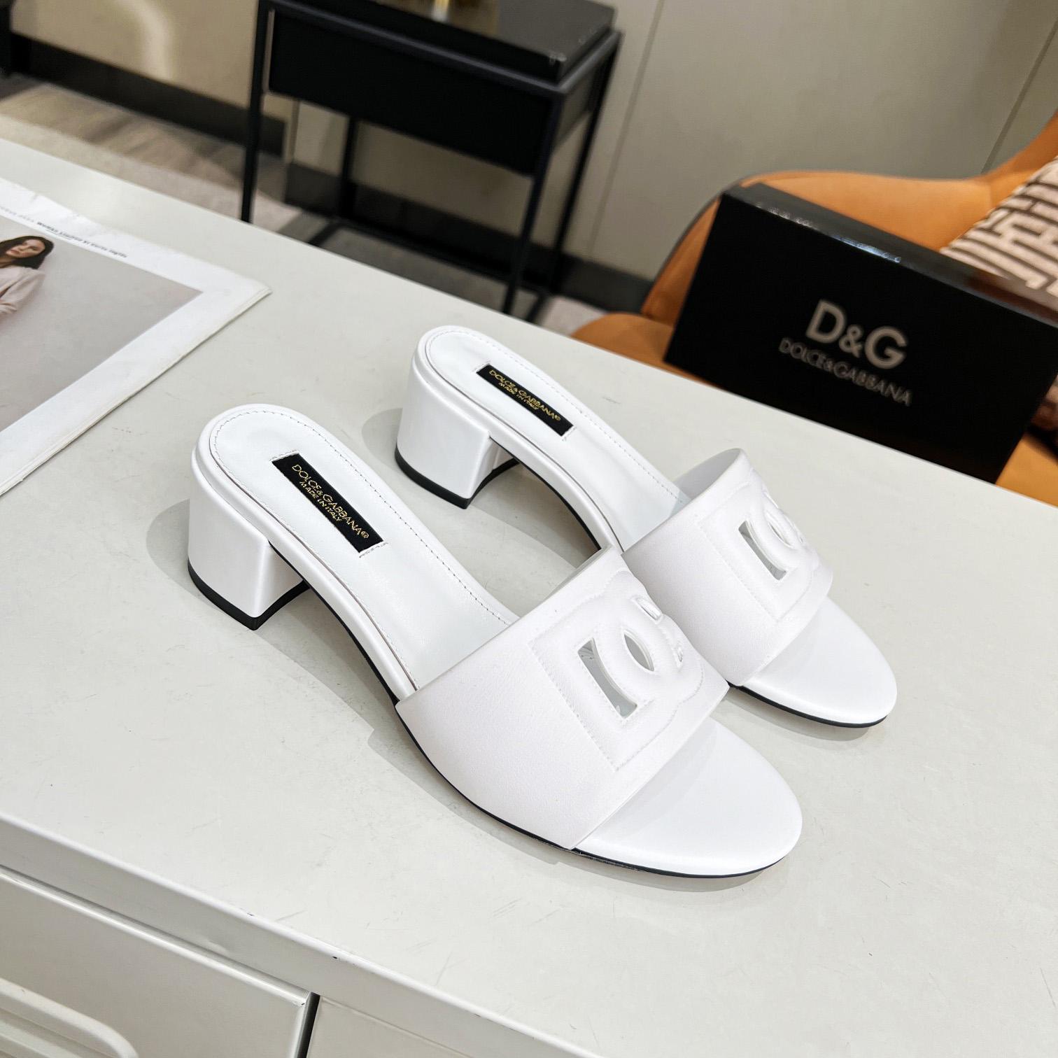 Dolce & Gabbana Calfskin Mules With DG Millennials Logo - everydesigner