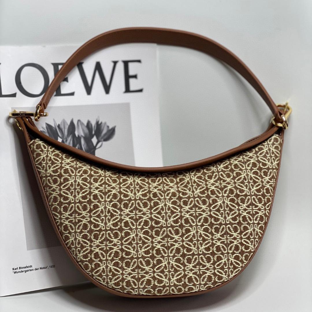 Loewe Small Loewe Luna Bag In Anagram Jacquard And Classic Calfskin(30-12-6cm) - everydesigner