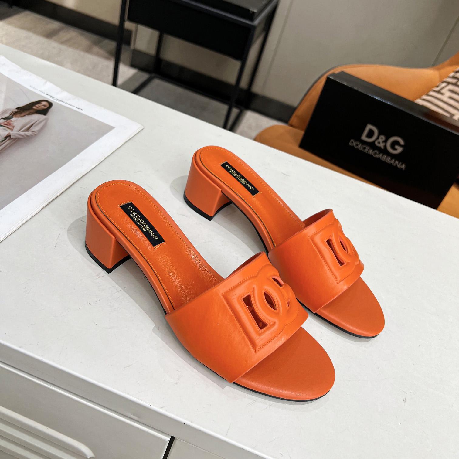 Dolce & Gabbana Calfskin Mules With DG Millennials Logo - everydesigner