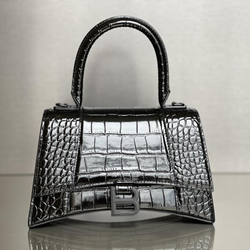 Balenciaga Degrade Crocodile Embossed Hourglass Small Crossbody Bag(23-10-24cm) - everydesigner