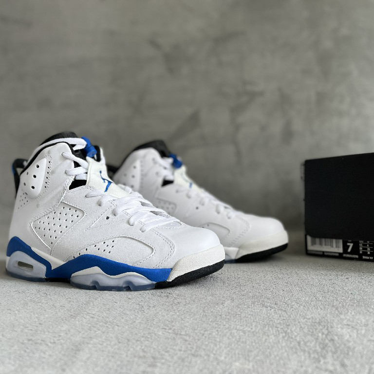 Air Jordan 6 Retro “Sport Blue” Sneaker     384664-107 - everydesigner