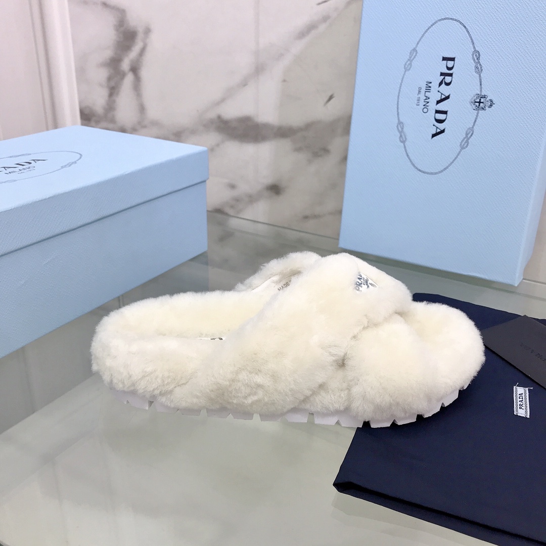 Prada Shearling Sandals - everydesigner