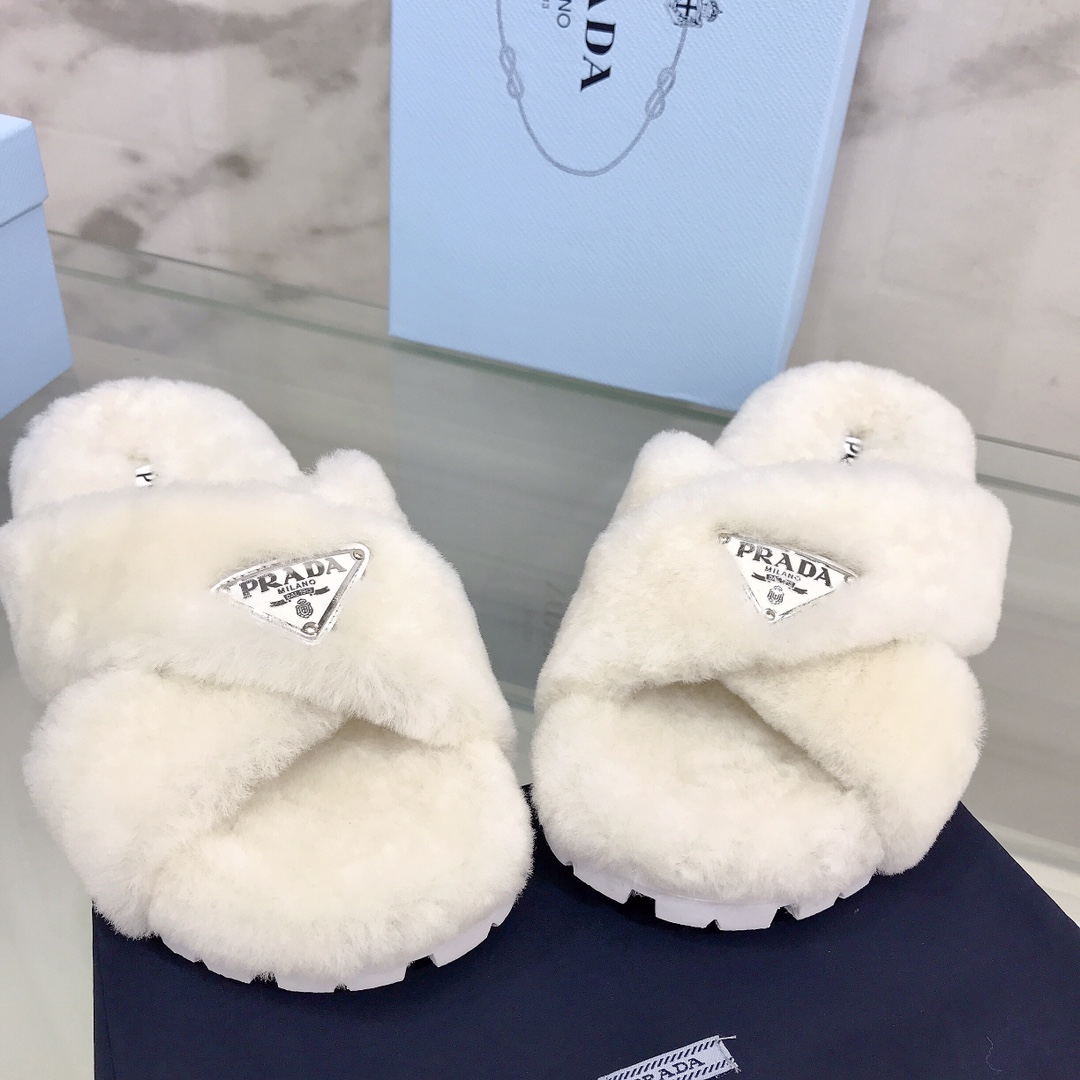 Prada Shearling Sandals - everydesigner