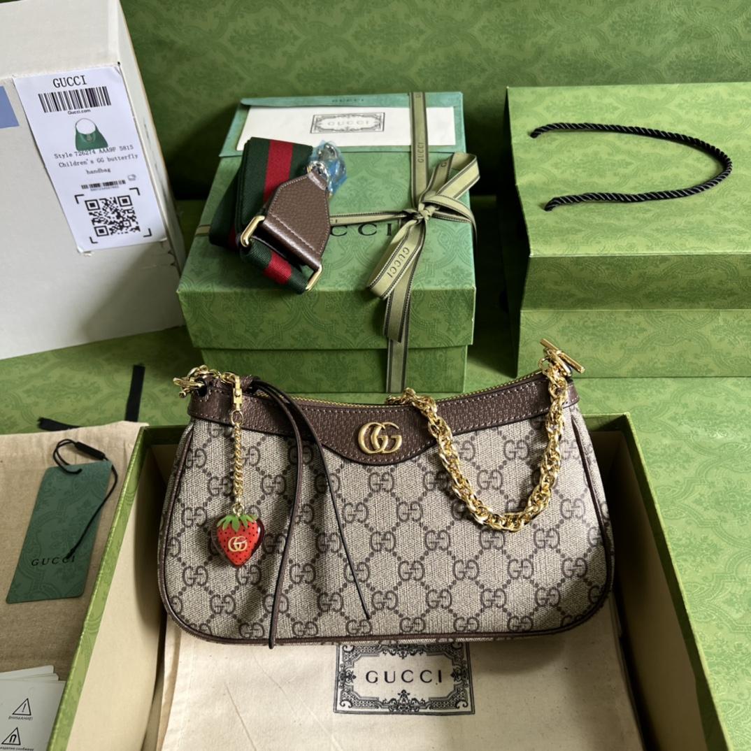 Gucci Ophidia GG Small Handbag(25*15.5*6cm)    - everydesigner