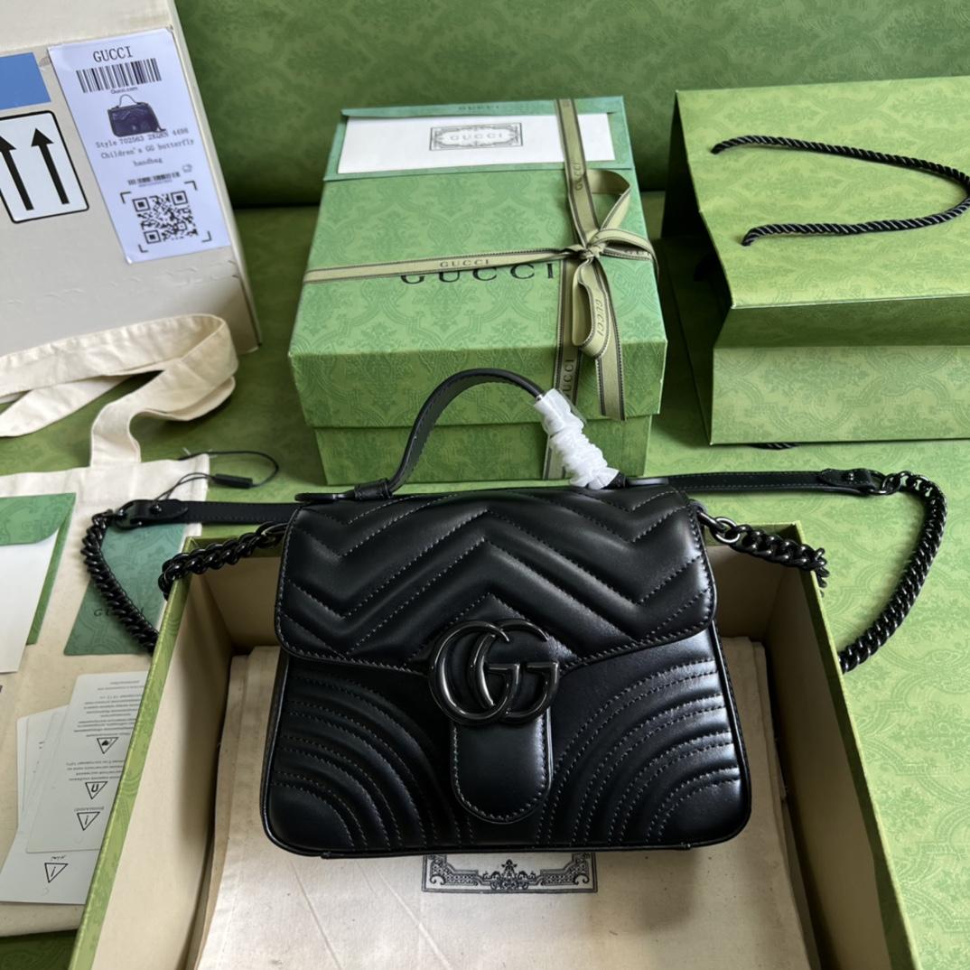 Gucci GG Marmont Mini Top Handle Bag(21-15..5-8cm) - everydesigner