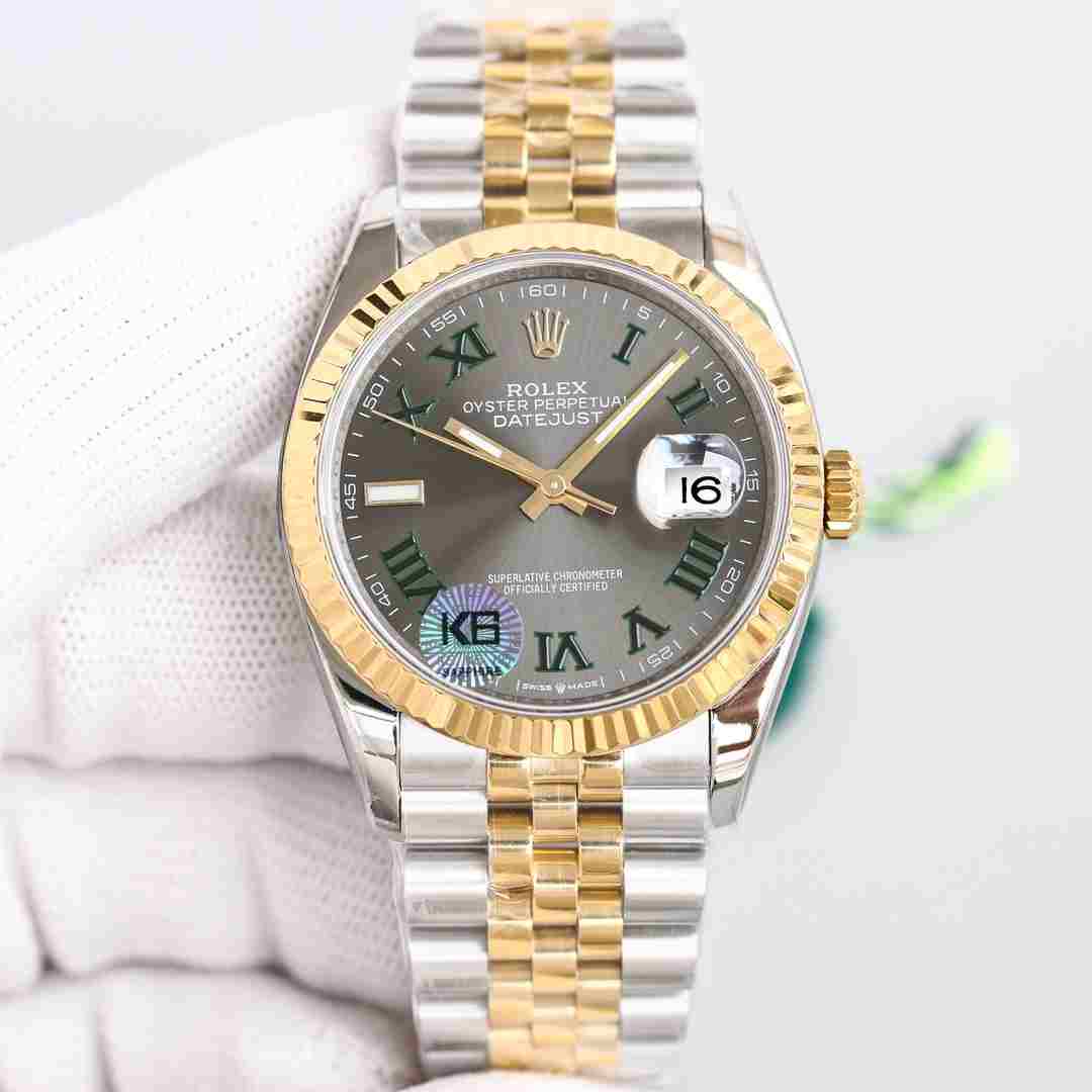 Rolex Datejust Oystersteel Steel Yellow Gold Dark Grey Dial Jubilee - everydesigner