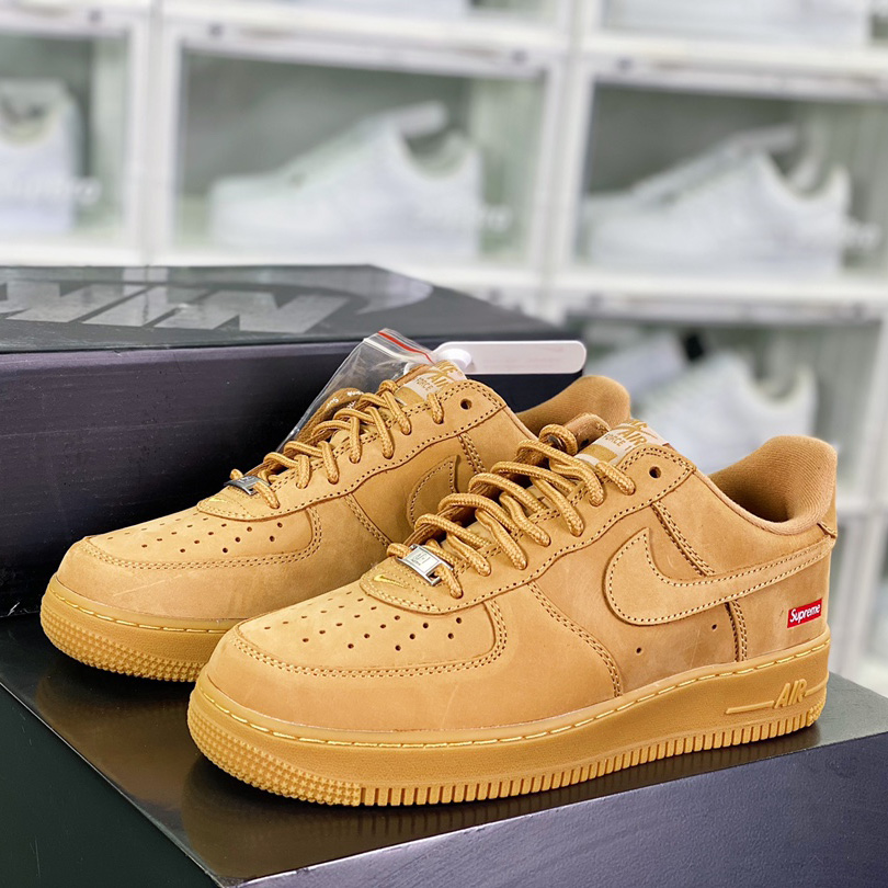 Supreme x Nike  Air Force 1 Low'07"Wheat Flax" Sneaker    DN1555-200 - everydesigner