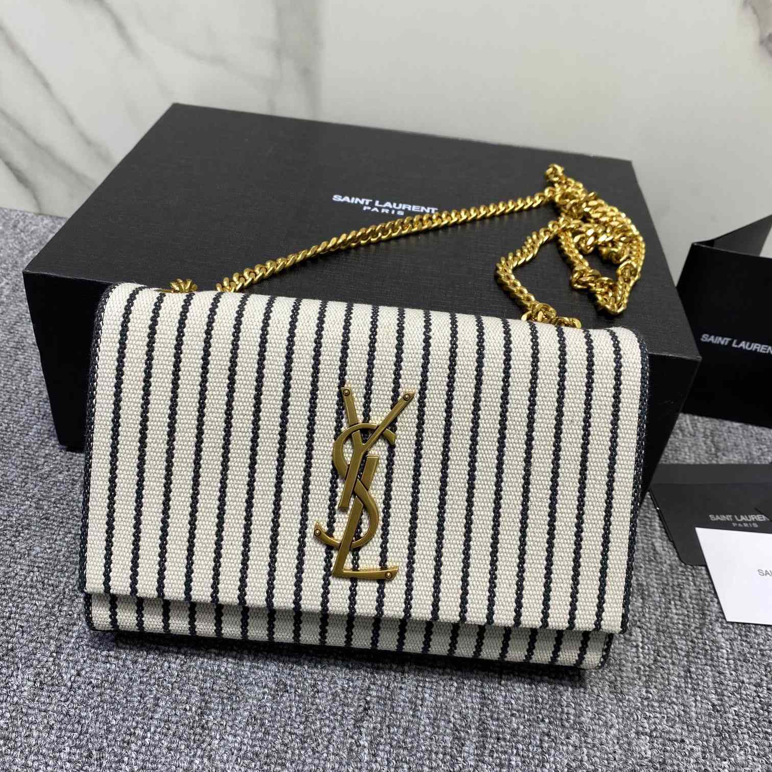 Saint Laurent Striped Small Chain Bag(20x13x5.5cm) - everydesigner