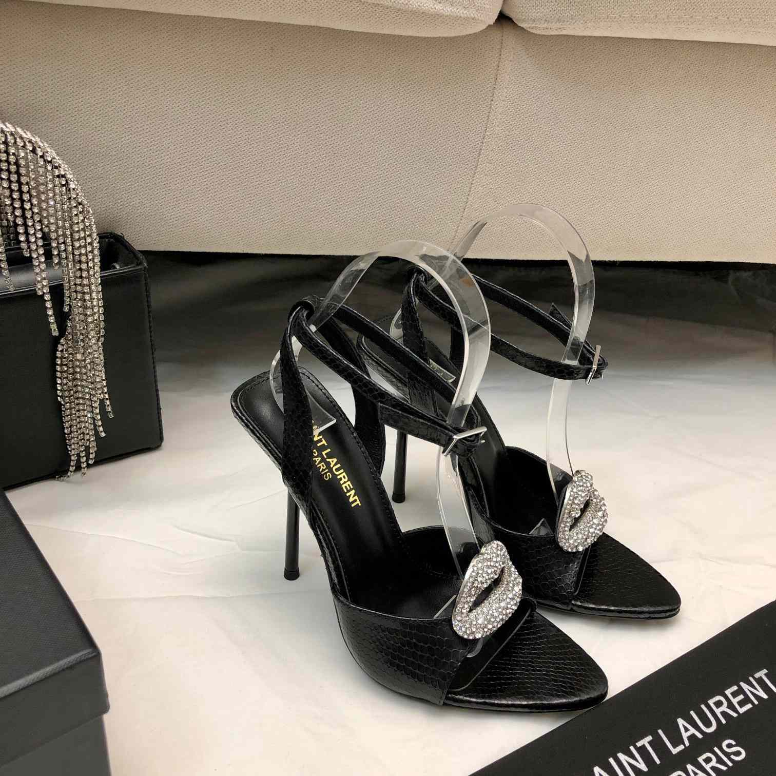 Saint Laurent Crystal-embellished Sandals - everydesigner