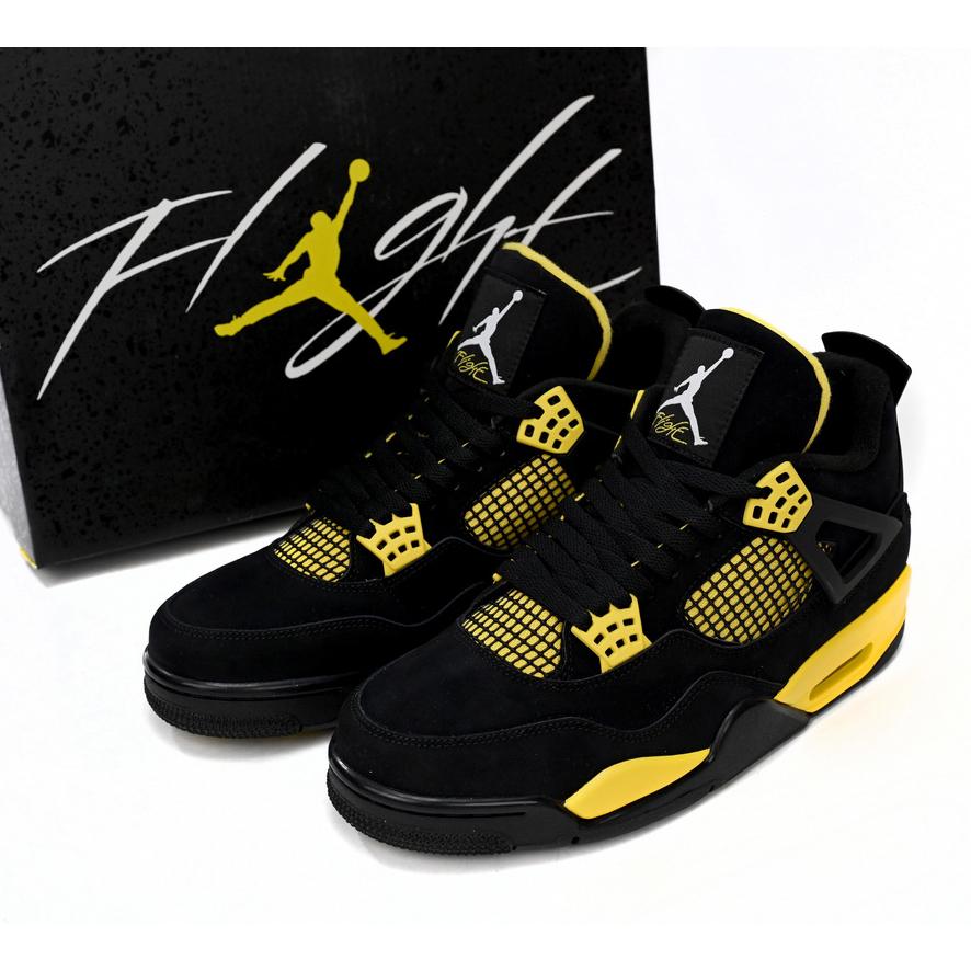 Jordan Air 4 Retro "Thunder" Black/White-Tour Yellow 308497-008 - everydesigner