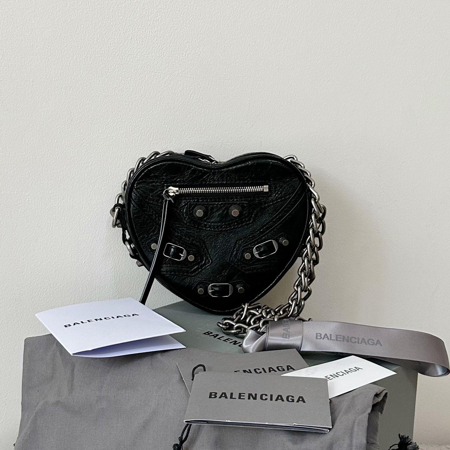 Balenciaga Le Cagole Heart Mini Bag In Black(16-12.7-4.5cm) - everydesigner