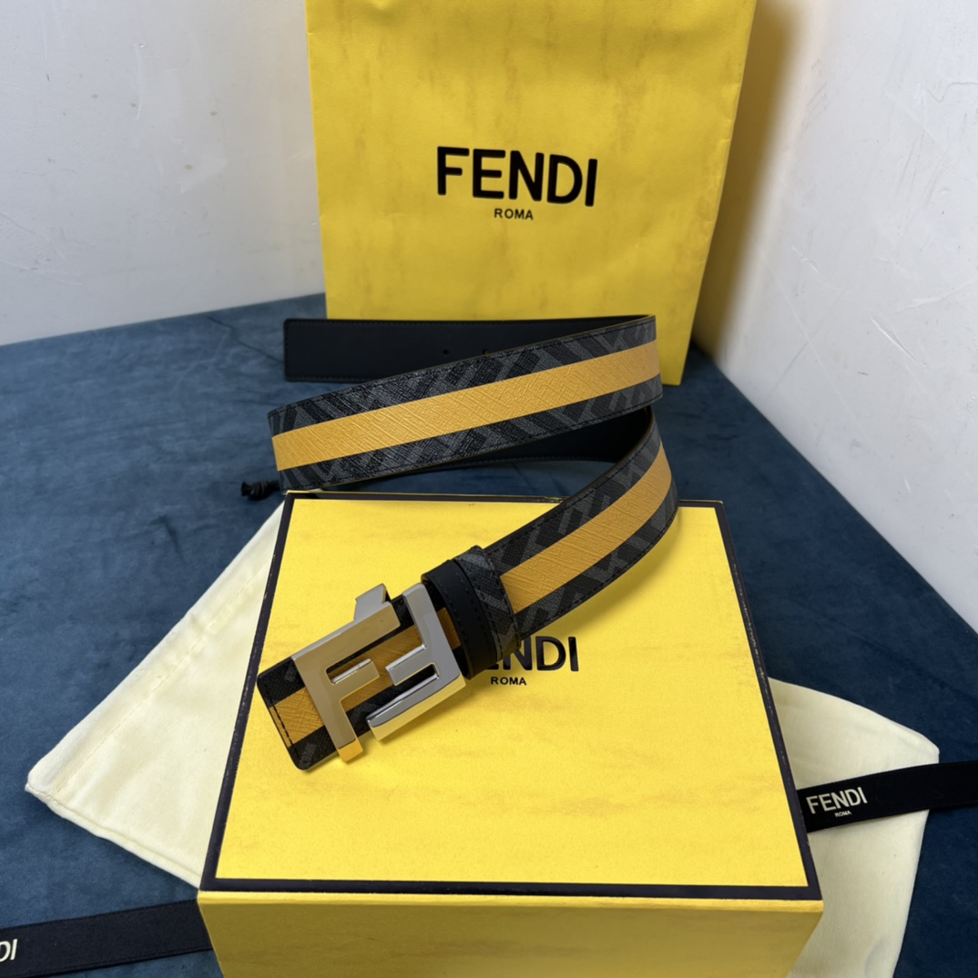 Fendi Reversible Black Leather Belt  - everydesigner