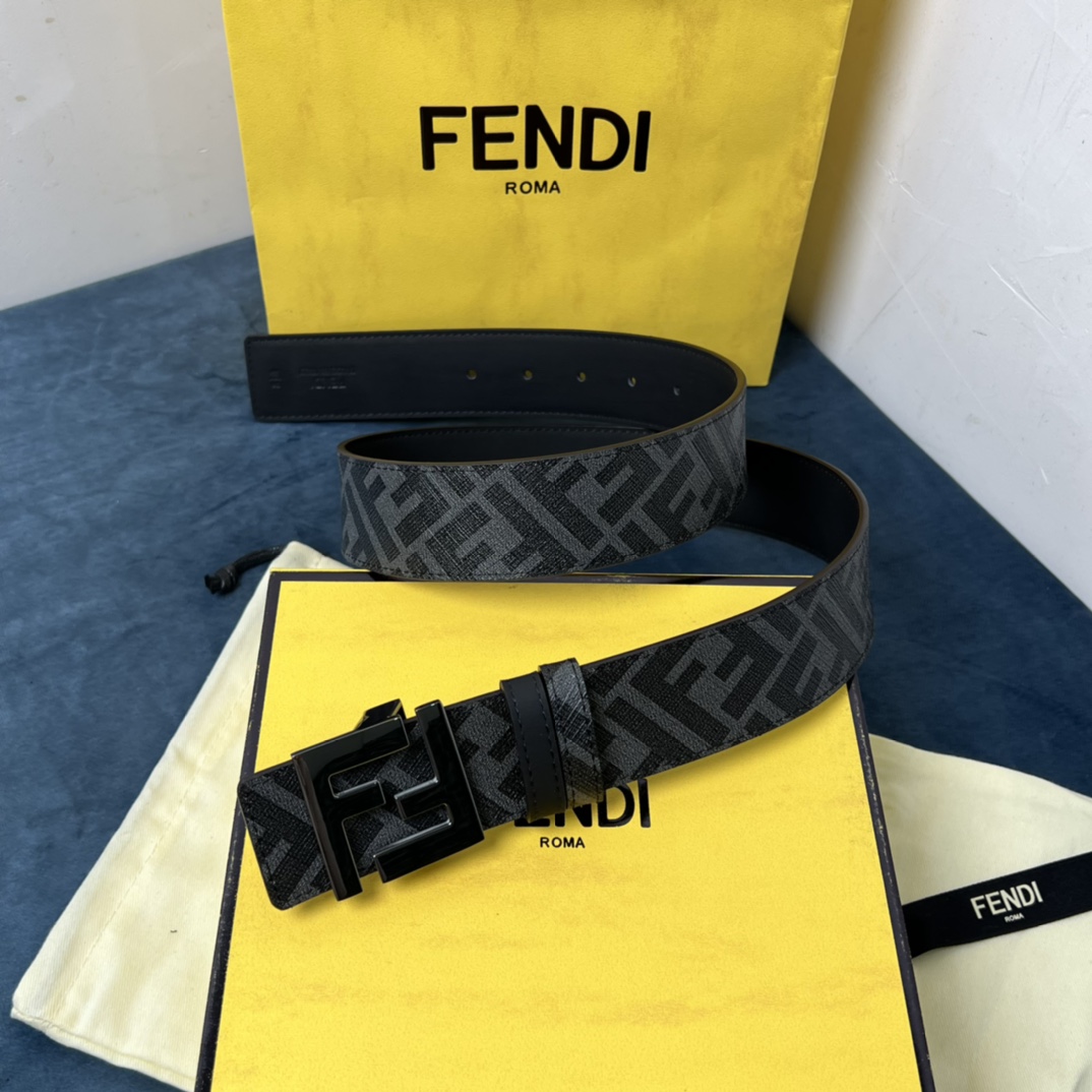 Fendi Reversible Black Leather Belt  - everydesigner