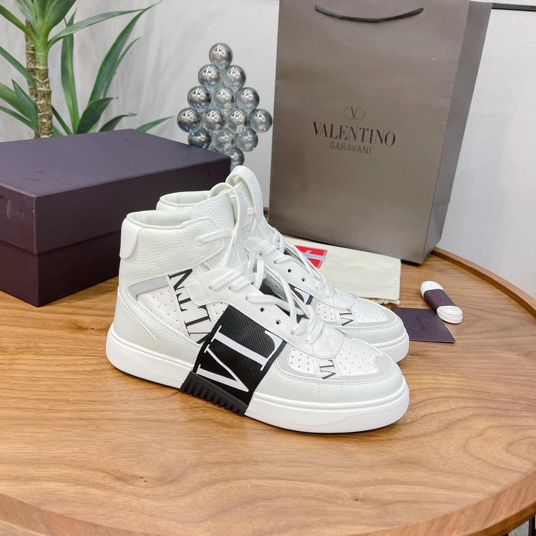 Valenti Mid-top Calfskin VL7N Sneaker With Bands - everydesigner