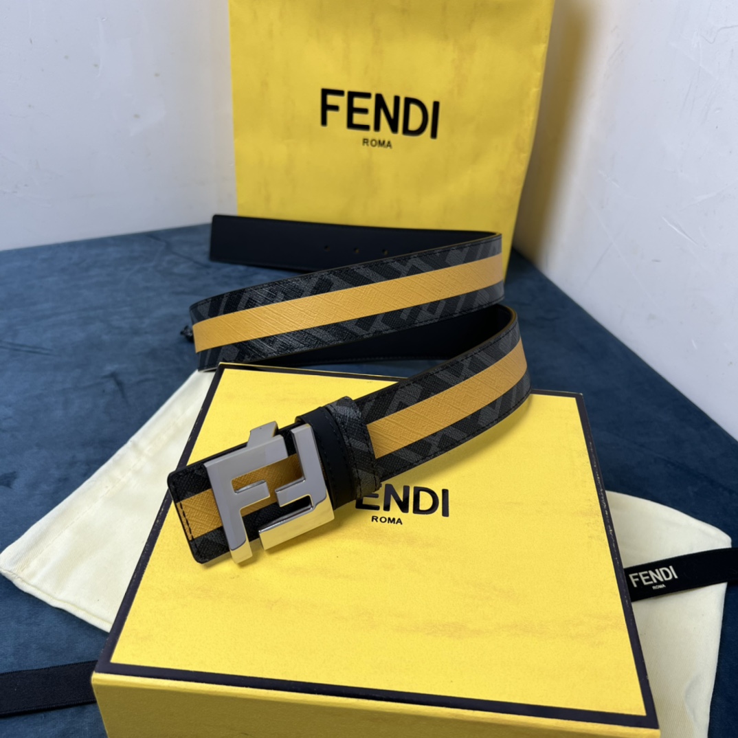 Fendi Reversible Black Leather Belt  - everydesigner