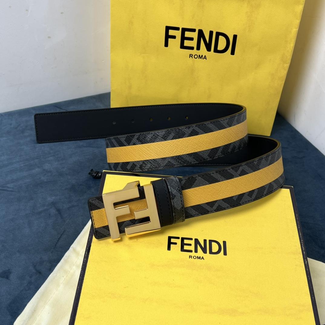 Fendi Reversible Black Leather Belt  - everydesigner