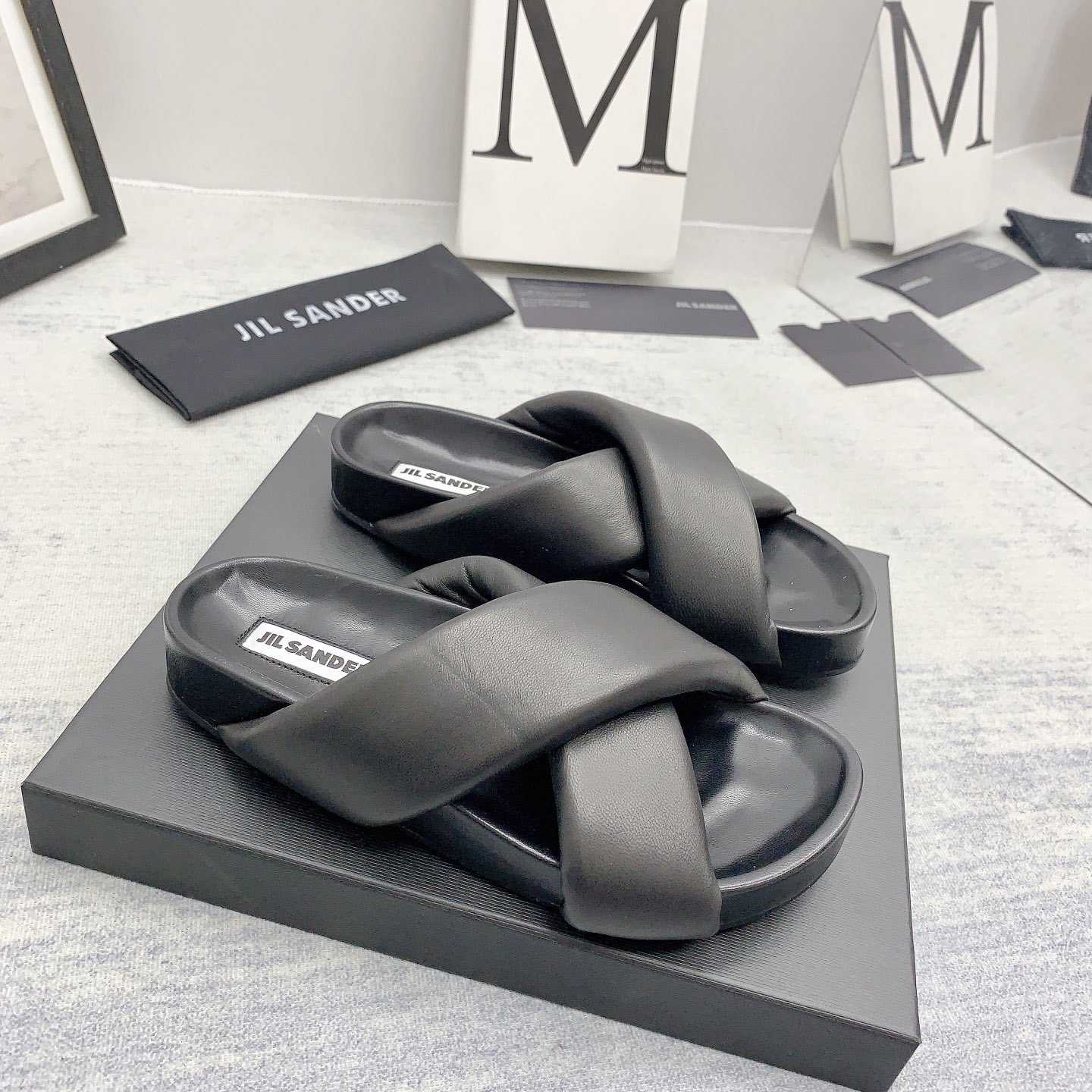 JIl Sander Padded Slides - everydesigner