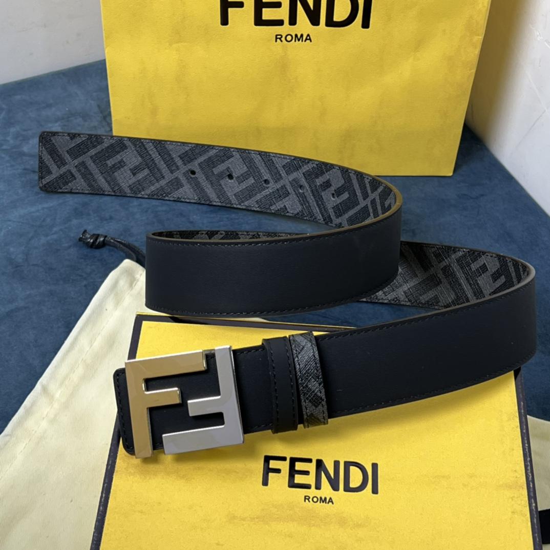 Fendi Reversible Black Leather Belt  - everydesigner