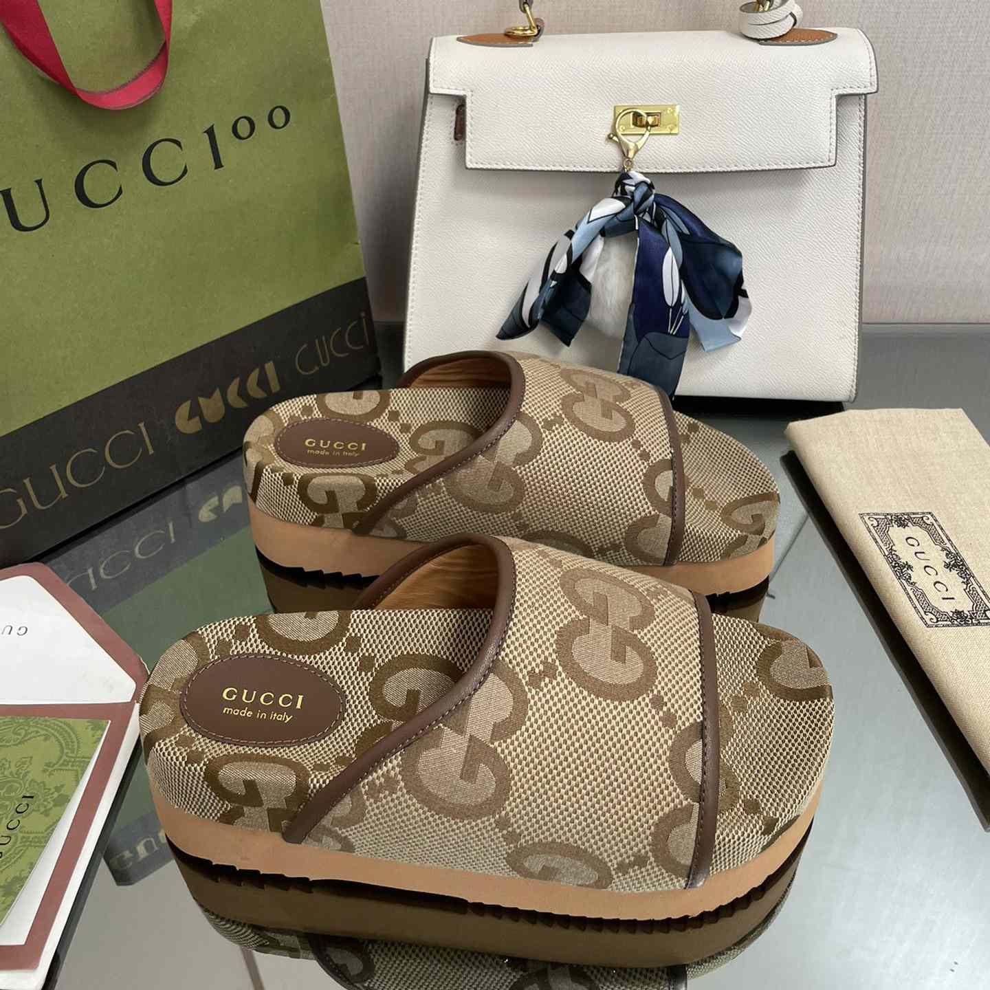 Gucci Women's Jumbo GG Platform Slide - everydesigner