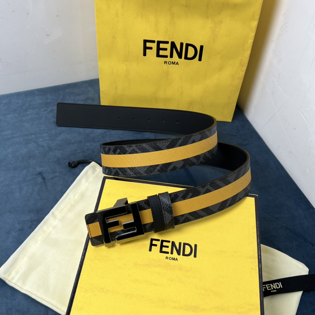 Fendi Reversible Black Leather Belt  - everydesigner