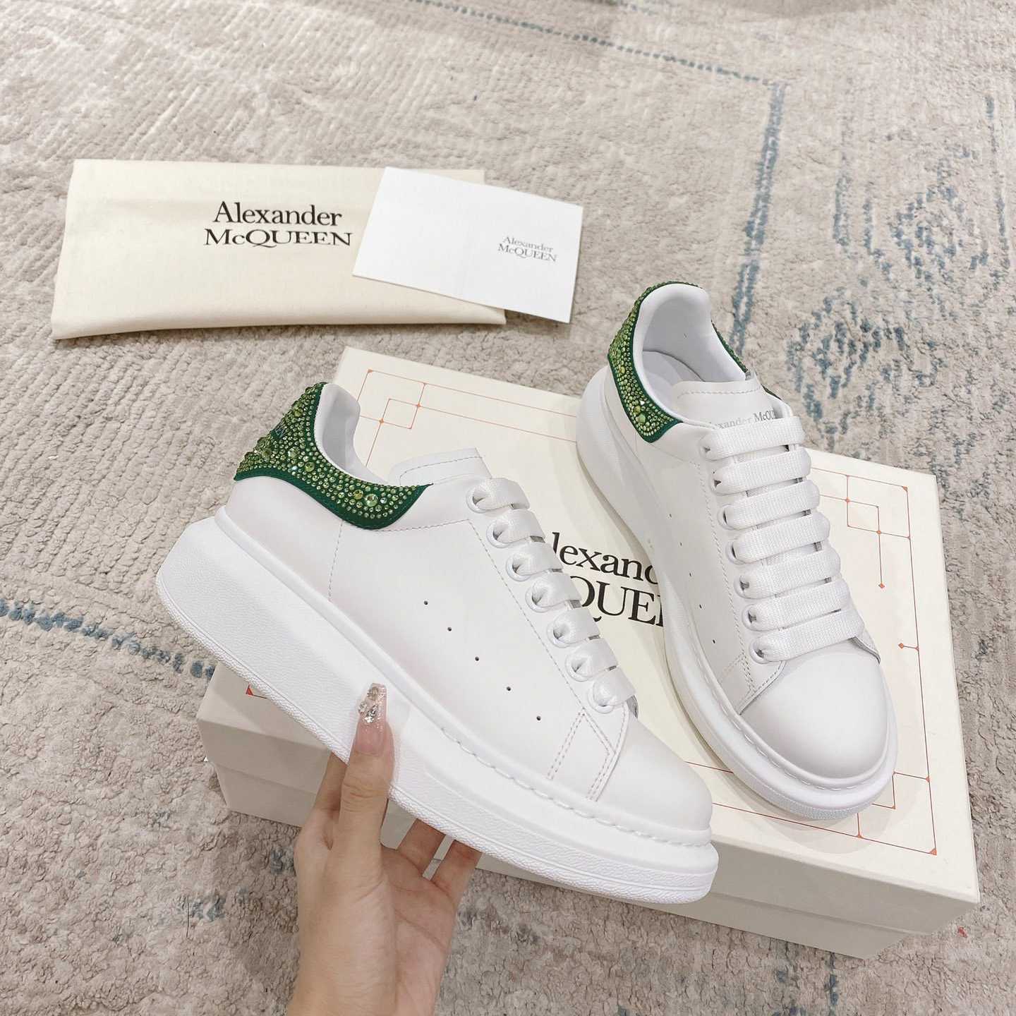 Alexander Mqueen Oversized Sneaker in White/Acid Green - everydesigner