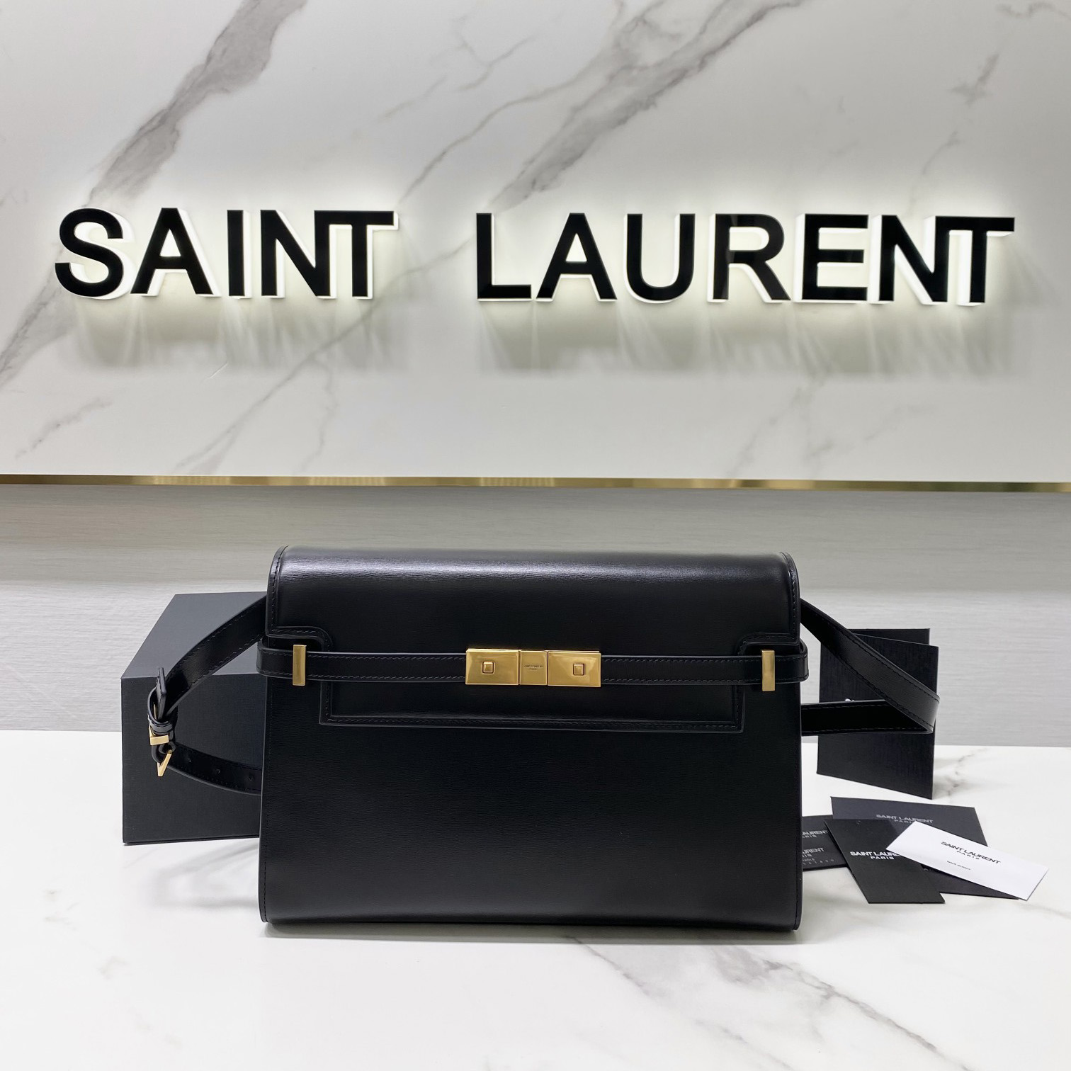 Saint Laurent Manhattan Shoulder Bag In Box Saint Laurent Leather - everydesigner